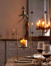 Candelabro de metal vintage para decoración del hogar