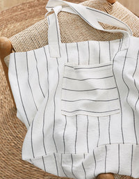 Women striped canvas tote bag with large capacity