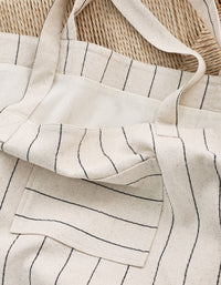 Minimalist cotton linen shoulder tote bag women