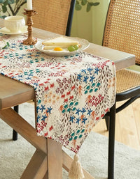 Chemin de table jacquard pastoral vintage