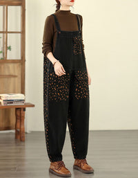 Relaxed fit women’s bib overall jumpsuit side view