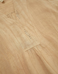 Vintage Relaxed Fit Summer V-Neck Linen Midi Dress