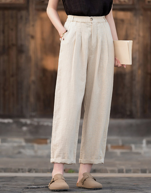 Vintage Relaxed Fix High-Waist Ramie Linen Pants
