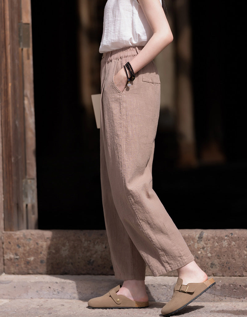 Vintage Relaxed Fix High-Waist Ramie Linen Pants