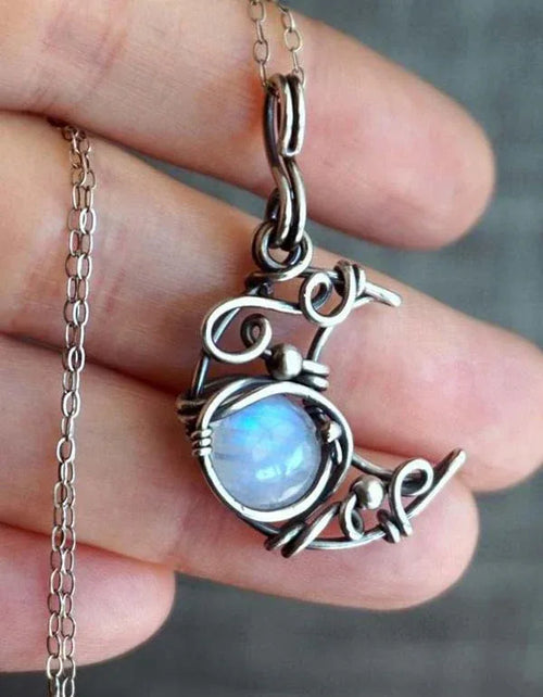 Vintage Silver Moonstone Necklace - Islinen