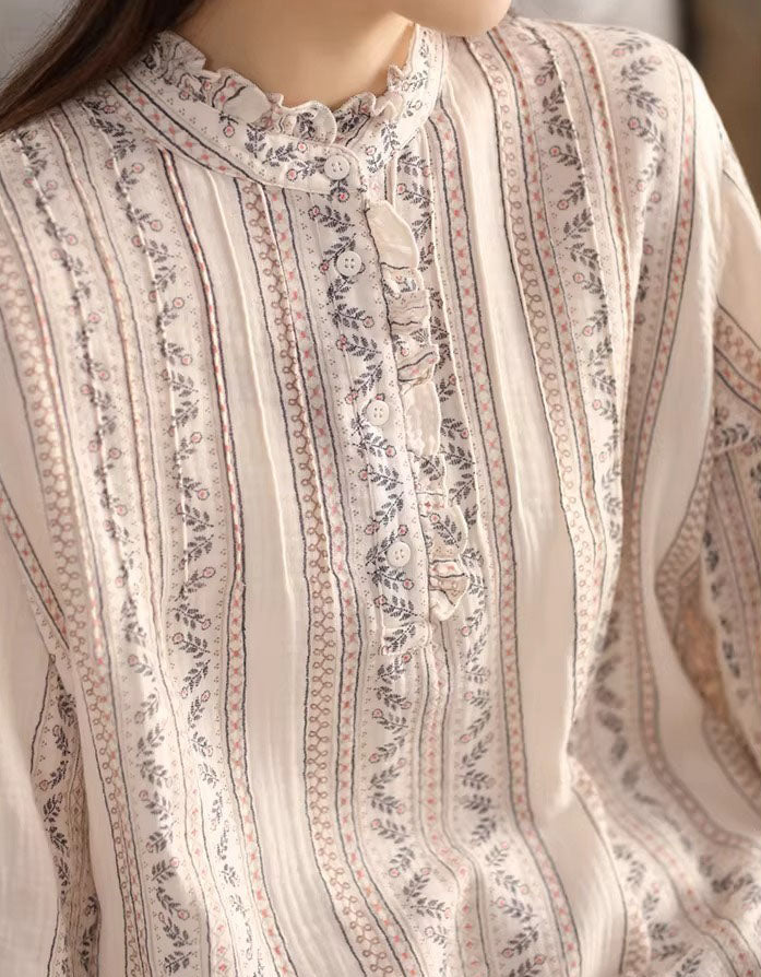 Casual spring linen stripe dress women