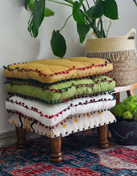 Cojín de silla cómodo de lino y algodón de estilo vintage