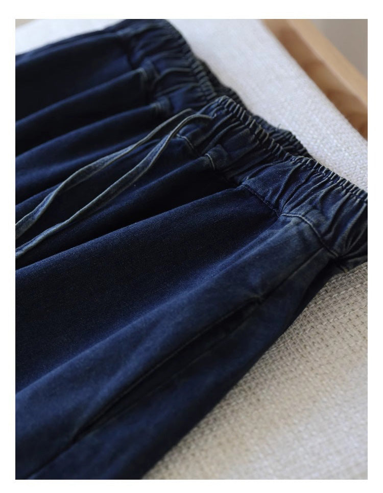 Wide Leg Loose Embroidery Denim Pants