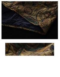 Winter Autumn Ethnic Style Cotton Quilted Printed Skirt