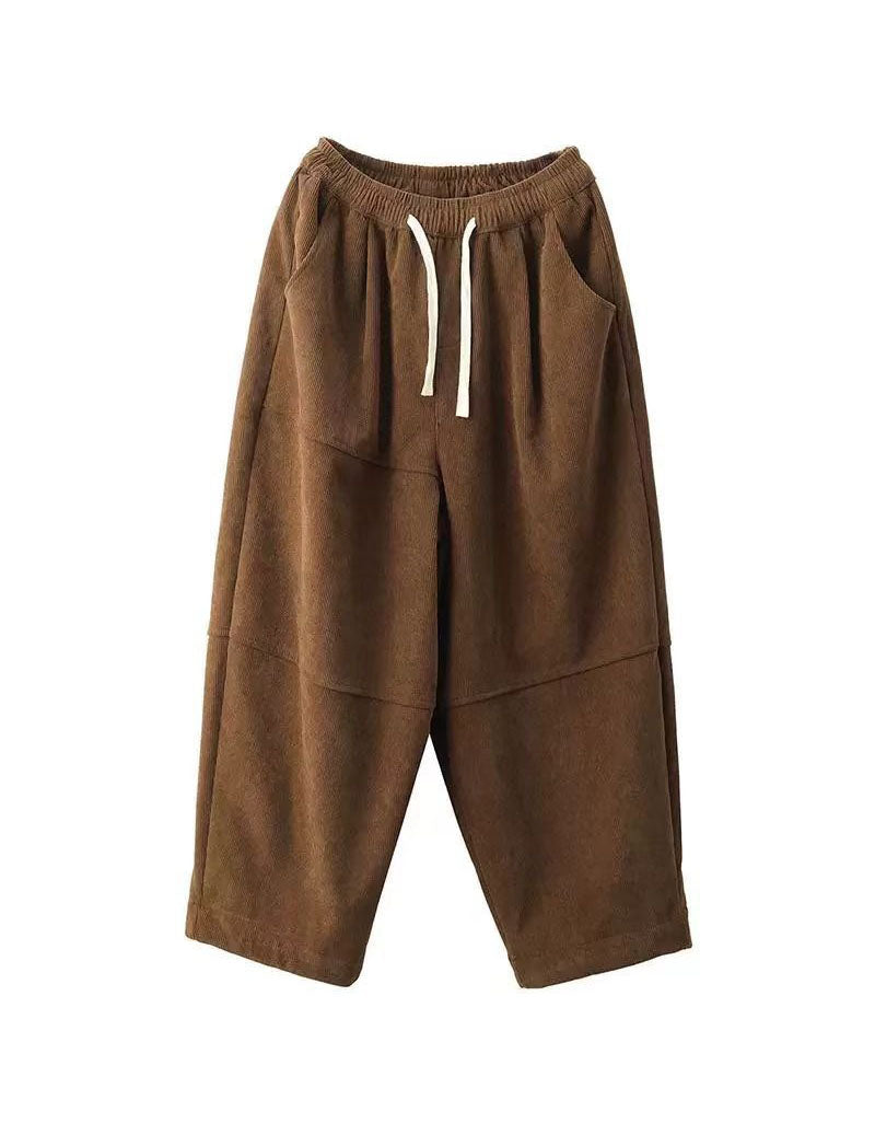 Winter Women Loose Casual Corduroy Carrot Trousers