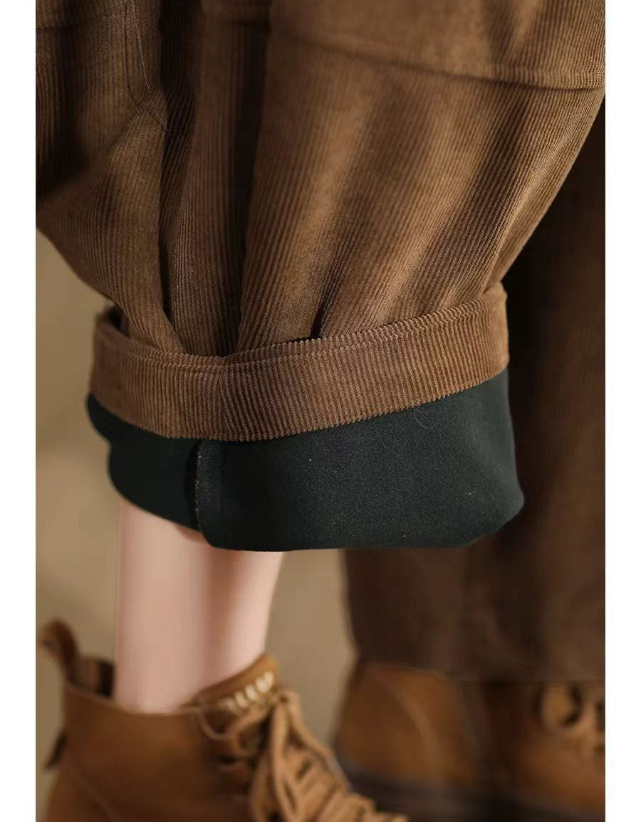 Winter Women Loose Casual Corduroy Carrot Trousers