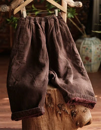 Winter Autumn Women Quilted Loose Wide Leg Pants