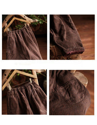 Winter Autumn Women Quilted Loose Wide Leg Pants