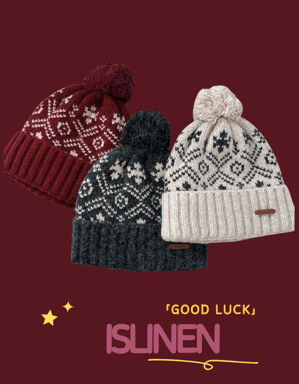 Winter Christmas Snowflake Pattern Knit Hat for Women