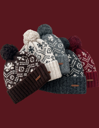 Winter Christmas Snowflake Pattern Knit Hat for Women