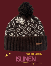 Winter Christmas Snowflake Pattern Knit Hat for Women