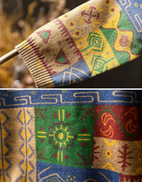 Winter Women Vintage Turtleneck Knit Geometric Sweater