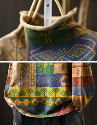 Winter Women Vintage Turtleneck Knit Geometric Sweater