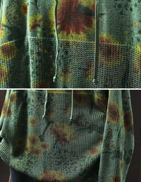 Winter Women’s Oversized Floral Knit Hoodie Sweater