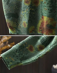 Winter Women’s Oversized Floral Knit Hoodie Sweater