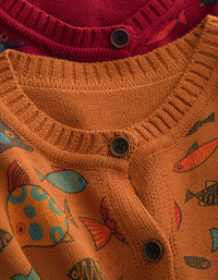 Women Autumn Fish Pattern Round Neck Sweater