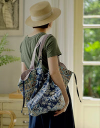 Women’s Floral Canvas Tote Bag Casual Everyday Bag