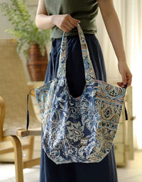 boho floral tote bag women large reusable shoulder bag