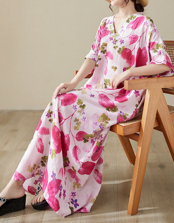 Oversized Floral Summer Kaftan Dress for Women