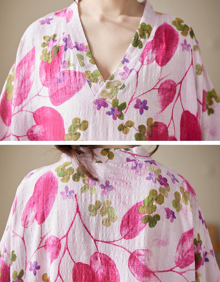 Women’s Relaxed Fit Floral Linen Long Dress