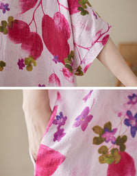 Bohemian Floral Print V-Neck Maxi Dress Women