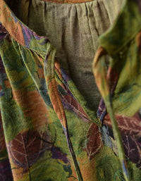 Boho floral print oversized linen blend top for women
