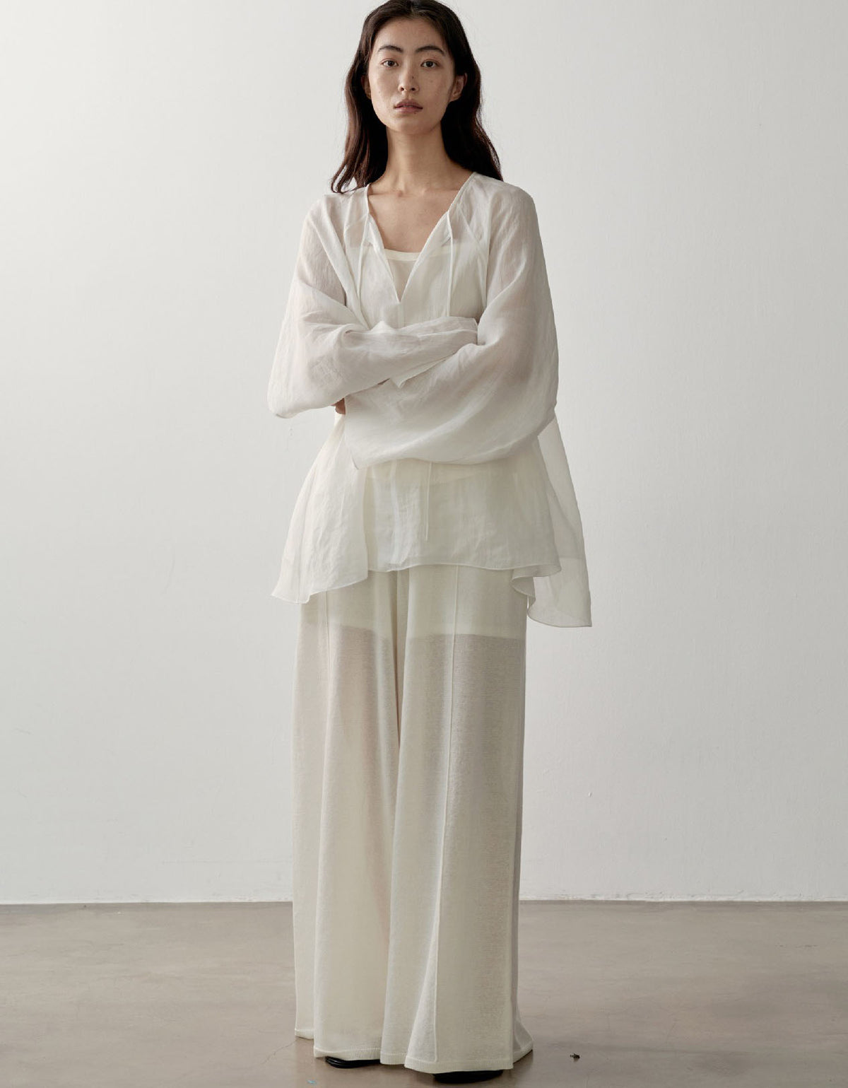 Minimalist oversized linen top women batwing sleeves lightweight breathable fabric