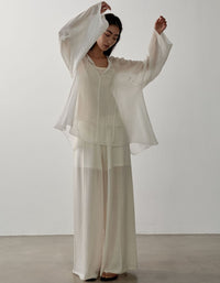 Loose fit white linen blouse women casual comfortable summer clothing