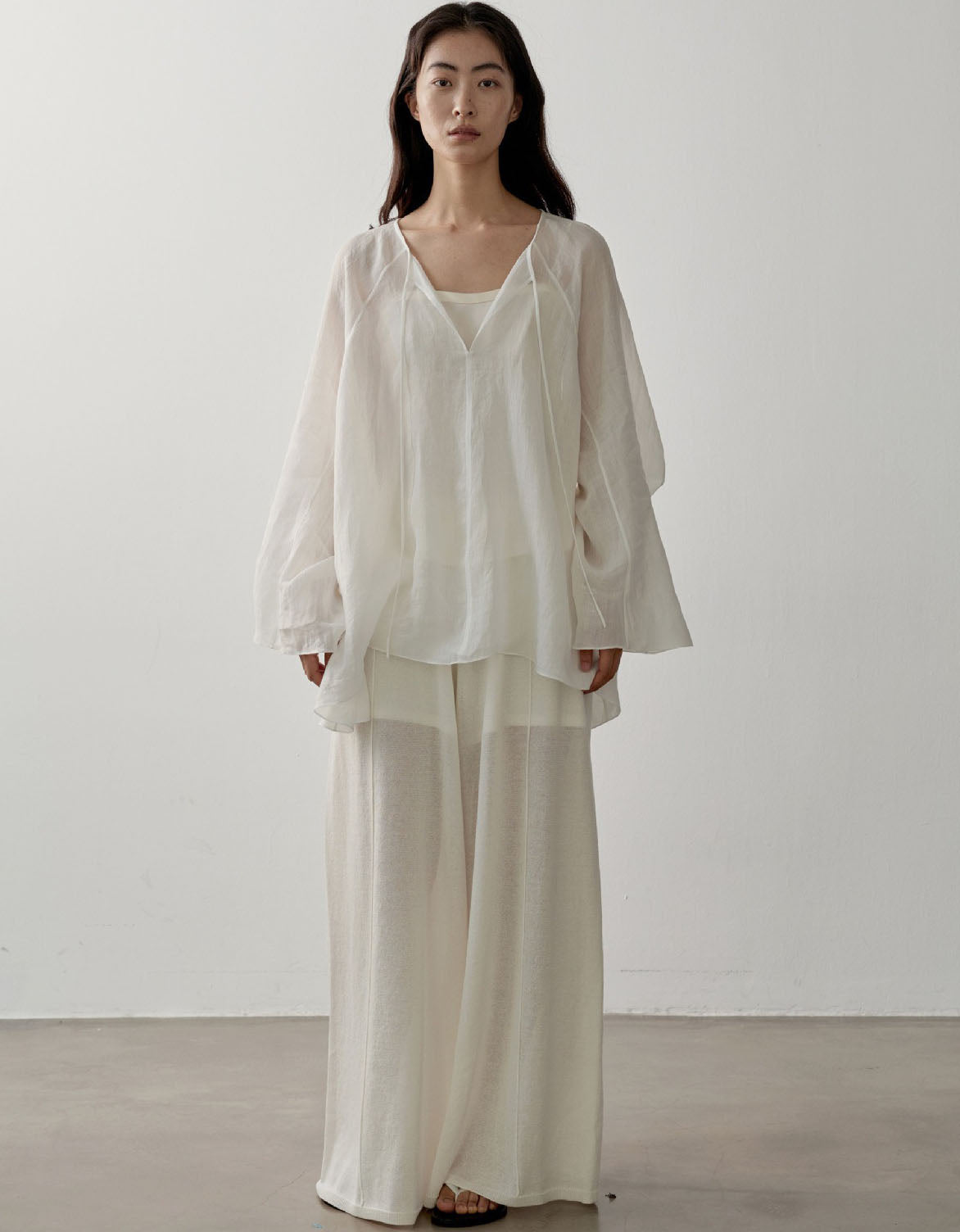 Elegant loose V neck linen blouse for women breathable casual summer outfit