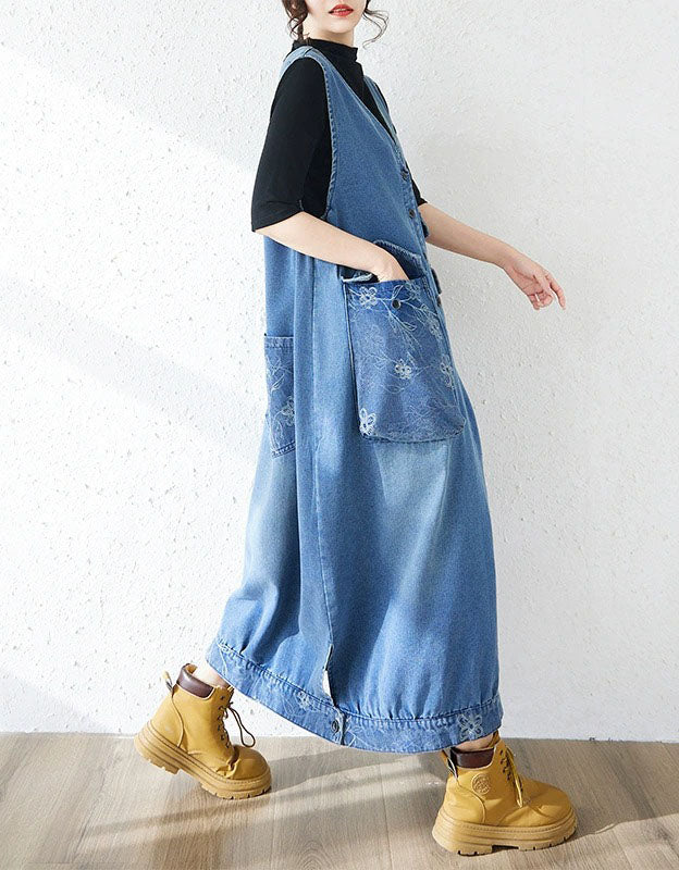 women long denim dress button front style