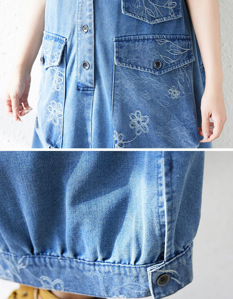 denim dress fabric texture close up