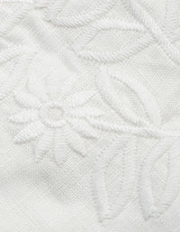 Women Soft Linen Tank Top Floral Embroidery Pink