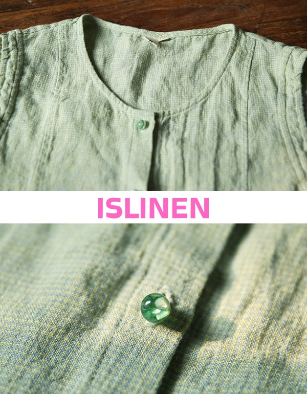 Linen Sleeveless Blouse Women Relaxed Fit Summer Top
