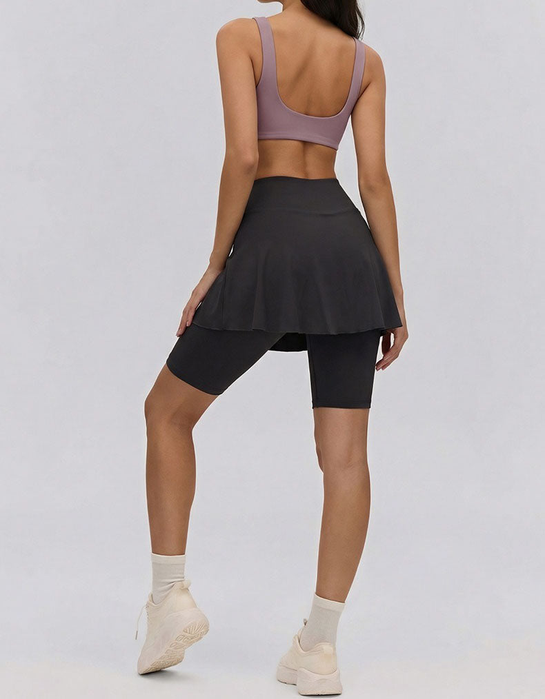 Women Gym Skort Breathable Tennis Skirt with Shorts