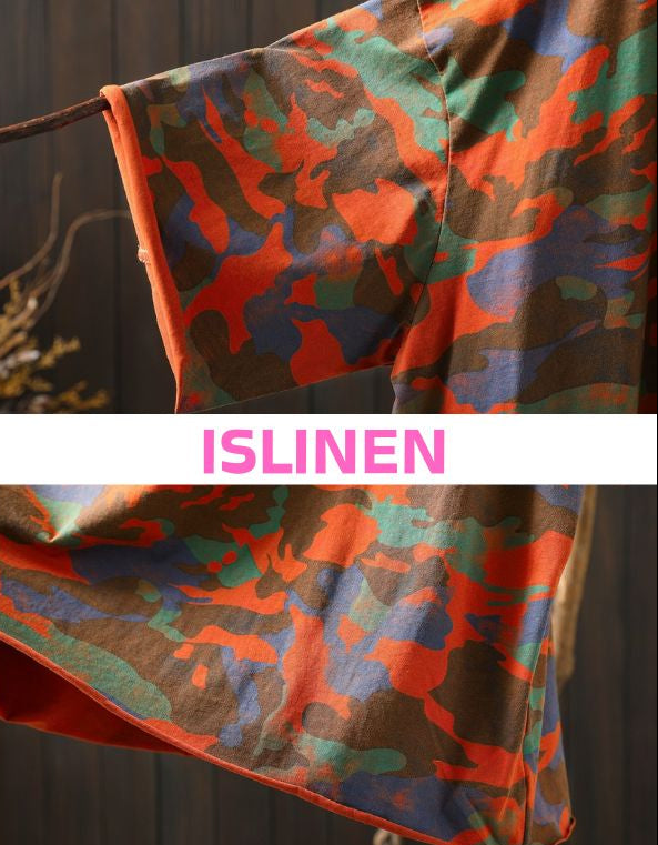 Camouflage Print Oversized T-shirt – Pocket Detail Design