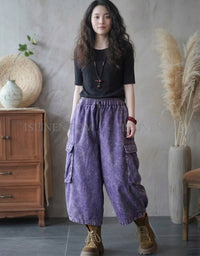 Casual Oversized Cargo Pants Women Drawstring Waist