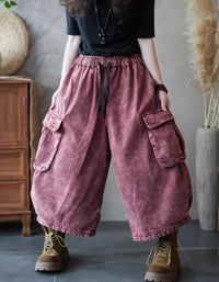 Oversized Wide Leg Cargo Pants Casual Loose Fit Women