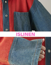 Loose Fit Denim Jumpsuit Hooded Casual Everyday Wear