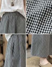 Loose fit A-line maxi skirt breathable fabric close up