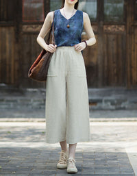 Japanese Style Linen Pants Women Loose Summer Trousers