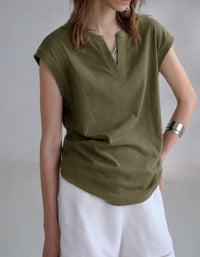 Women’s Summer Linen Sleeveless Top Casual Loose Fit