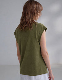 Casual Summer Tops for Women Linen Soft Tank Shirt