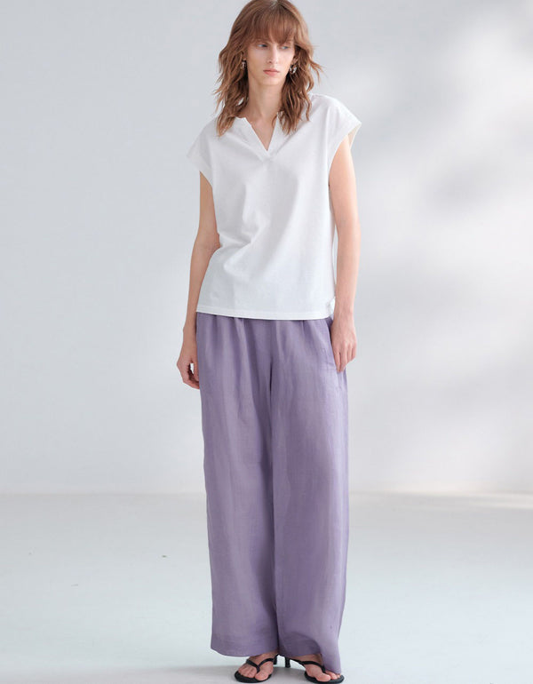 Loose fit spaghetti strap linen top for casual wear