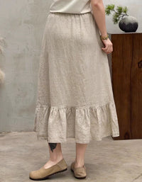 Soft Linen Blend Maxi Skirt – Elegant Long Skirt for Summer and Vacation