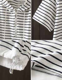 Trendy oversized striped short sleeve top for women streetwear fashion